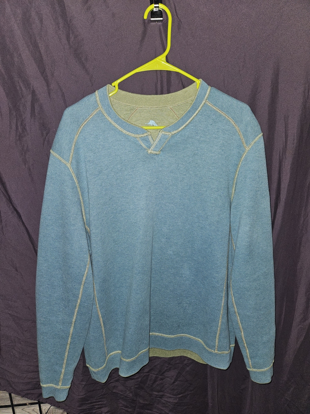 Tommy Bahama Men’s, Flipshore Abaco Reversible Sweatshirt , Blue/Gray, L